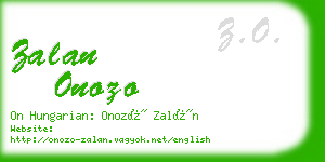 zalan onozo business card